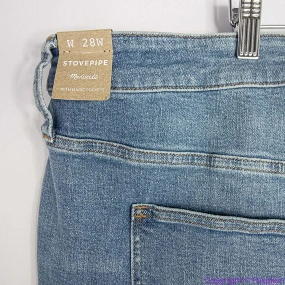 NEW Madewell Plus Stovepipe Jeans in Euclid Wash, 28W‎